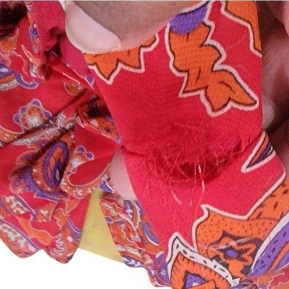 Fashion To Figure Red Paisley Halter Maxi Dress Plus Size 3 High Slit Gown - Picture 6 of 7